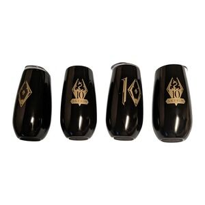 Lot 4x Skyrim 10th Anniversary Insulated Wine Tumbler Black Gold Dragon Bethesda